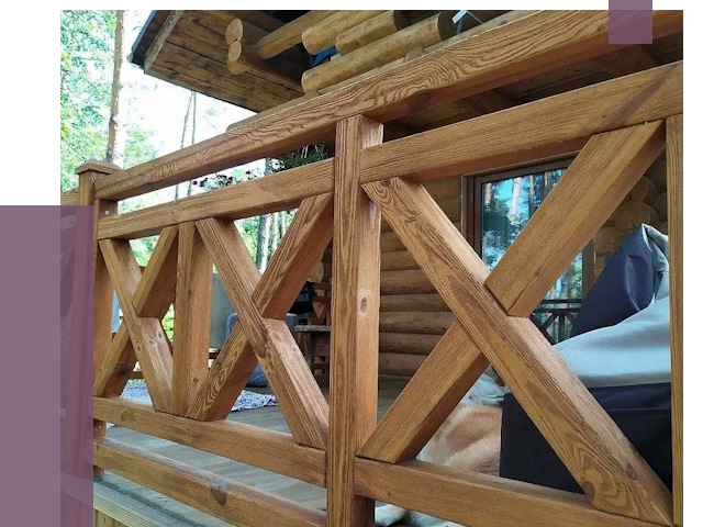 Деревянные перила под ключ в Златоусте от 7733 руб. 