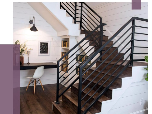 Перила для лестницы в доме в Златоусте от 7475 руб. — ПРОЛЁТ-Злт