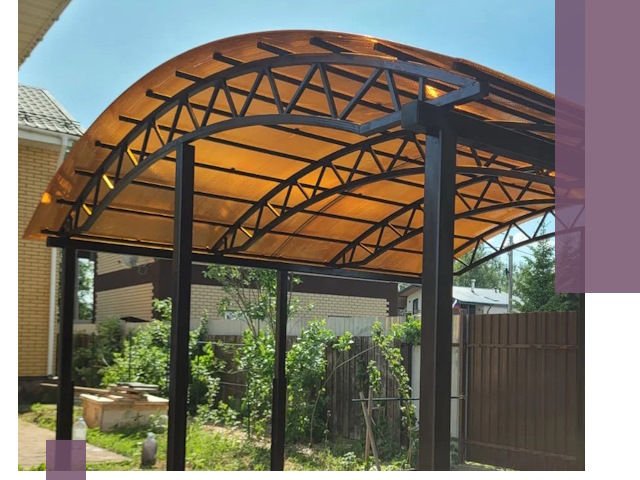 Изготовление навесов под ключ в Златоусте из качественных материалов