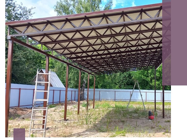 Односкатные навесы под ключ в Златоусте — изготовление и монтаж