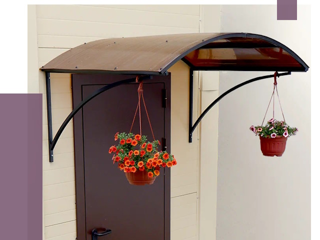 Козырьки над входом в Златоусте от 14950 руб.  | ПРОЛЁТ-Злт