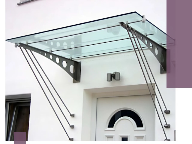 Козырьки над входом под ключ в Златоусте — изготовление и монтаж