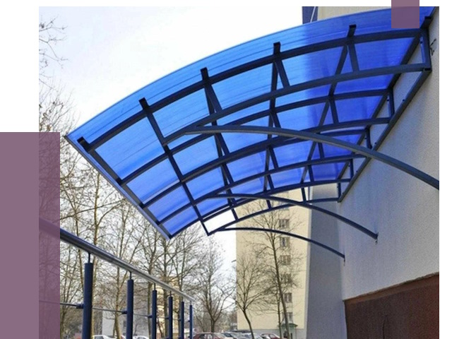 Козырьки из поликарбоната в Златоусте от 4330 руб. под ключ | ПРОЛЁТ-Злт