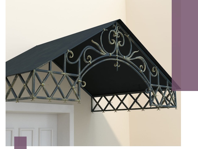 Двускатные металлические козырьки под ключ в Златоусте