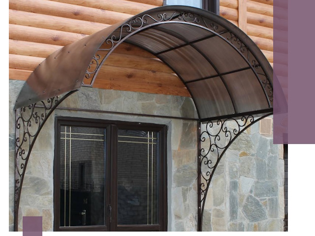Арочные козырьки под ключ в Златоусте: изготовление и монтаж